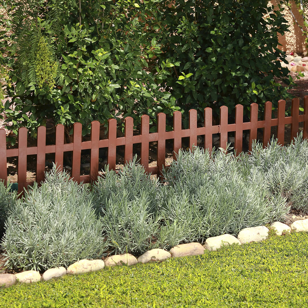 Catral | Pack 5 Mini Vallas Clickfence Marron 40x40 Cm | Estética Natural | Material Sostenible | Resistente A La Intemperie | Perfecto Para Jardín Y Terraza | Madera De Pino