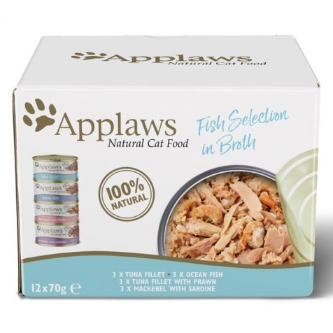 Applaws Lata Gatos Adultos Multipack Selección Pescado 12 x 70 gr