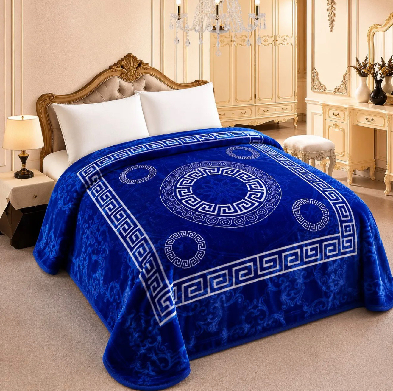 Manta tipo visón estampada geométrica 220x240 cm cama 150 o 160 poliéster suave gruesa invierno