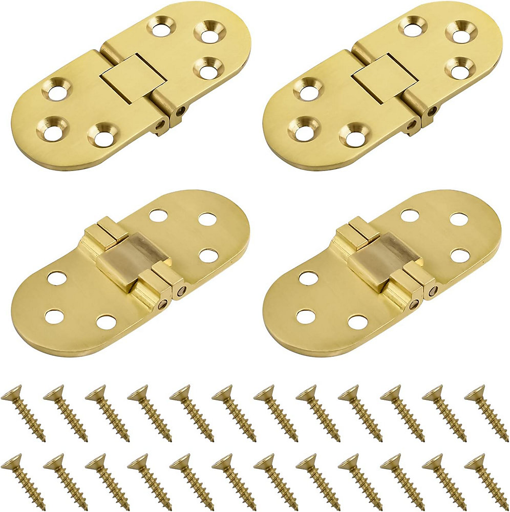 CA Bisagras de mesa de 4 piezas, bisagras abatibles de latón macizo, para cajón, mesa, escritorio y máquina de coser