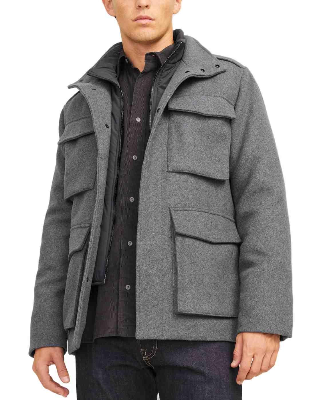 Chaqueta de paño Jack&Jones Calex gris para hombre