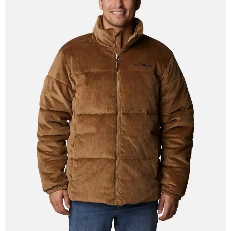 Chaqueta Columbia Puffect Pana Marrón - Estilo Casual y Elegante