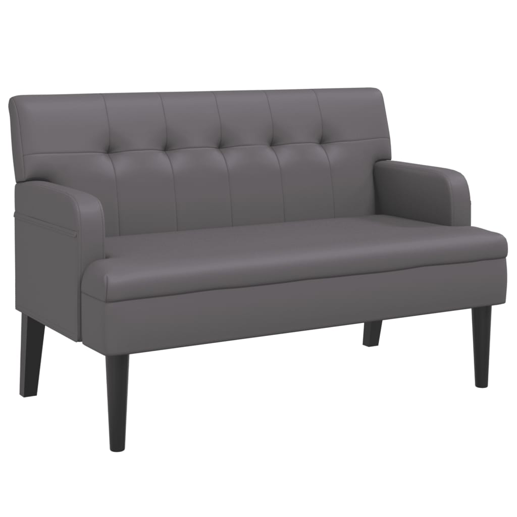 vidaXL Banco con respaldo cuero sintético 112x65,5x75 cm en color Marrón/Marrón claro/Blanco y más