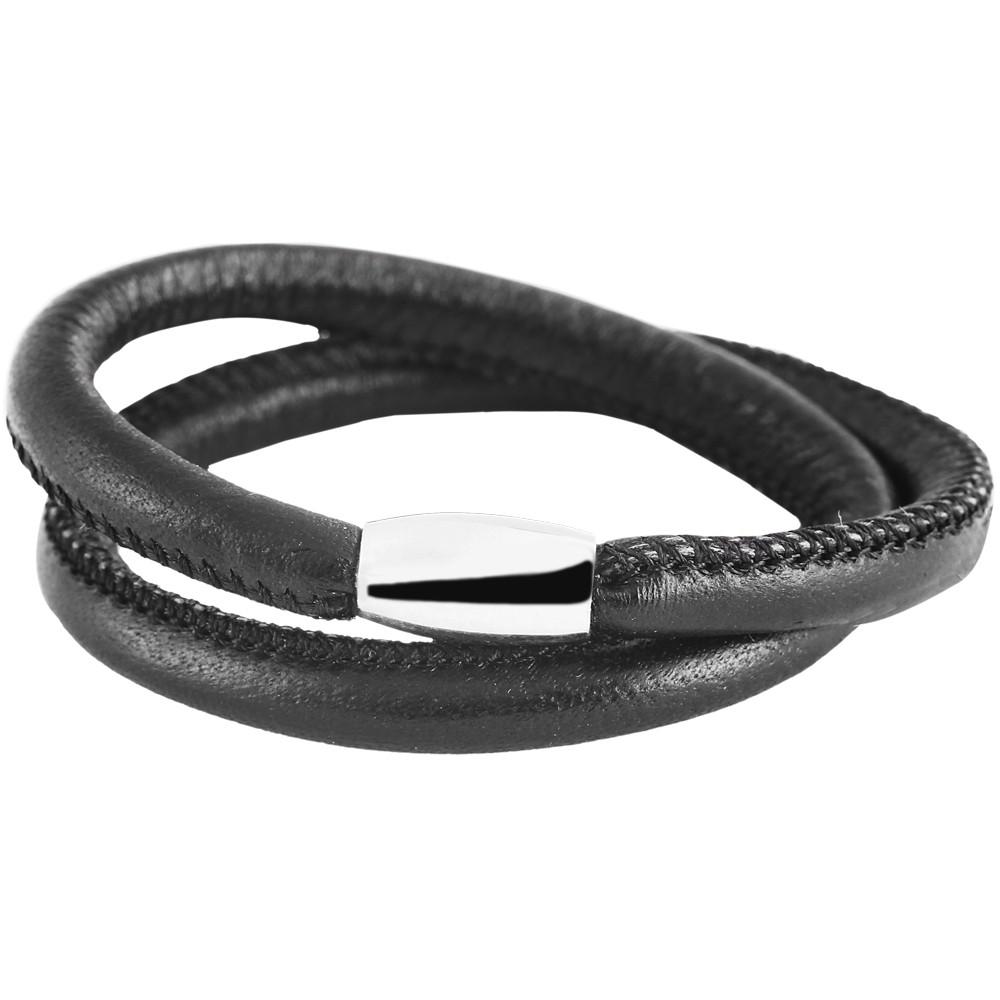 Akzent® Pulsera Redonda de Couro Genuíno Cham Cham 36cm