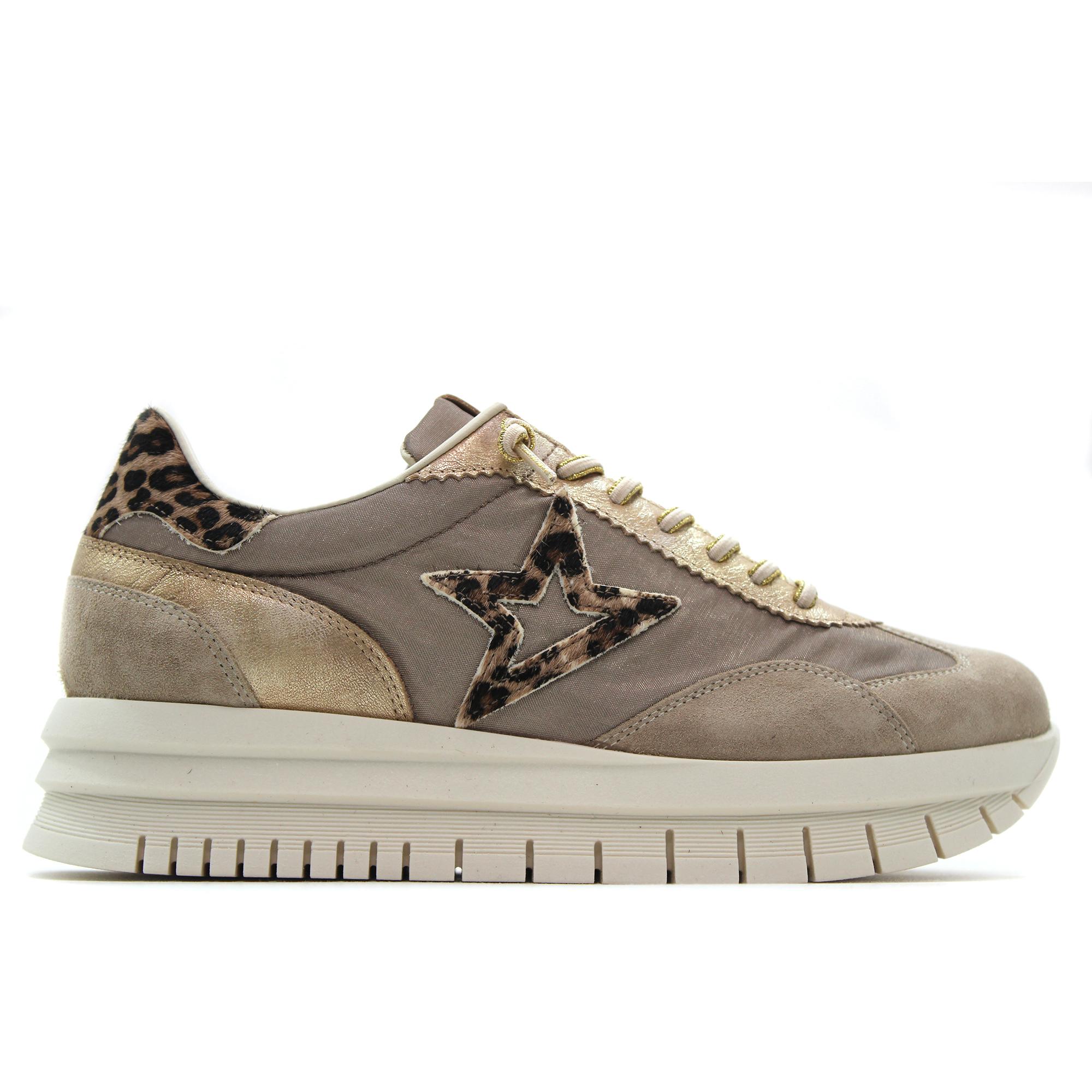 Cetti C-1259 XL Zapatos,sneakers de piel y tela,cordón elástico,plataforma,suela de goma,plantilla extraible,vintage para señora