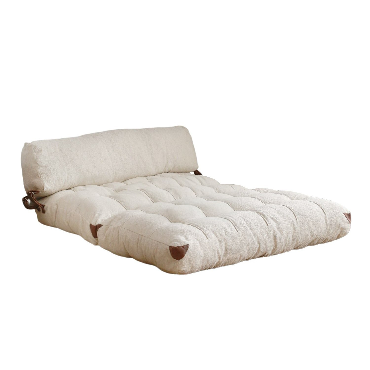 Habitat y Jardin - Sofá cama 2 plazas en tejido "Fold" - 120 x 75 x 79 cm - Crema