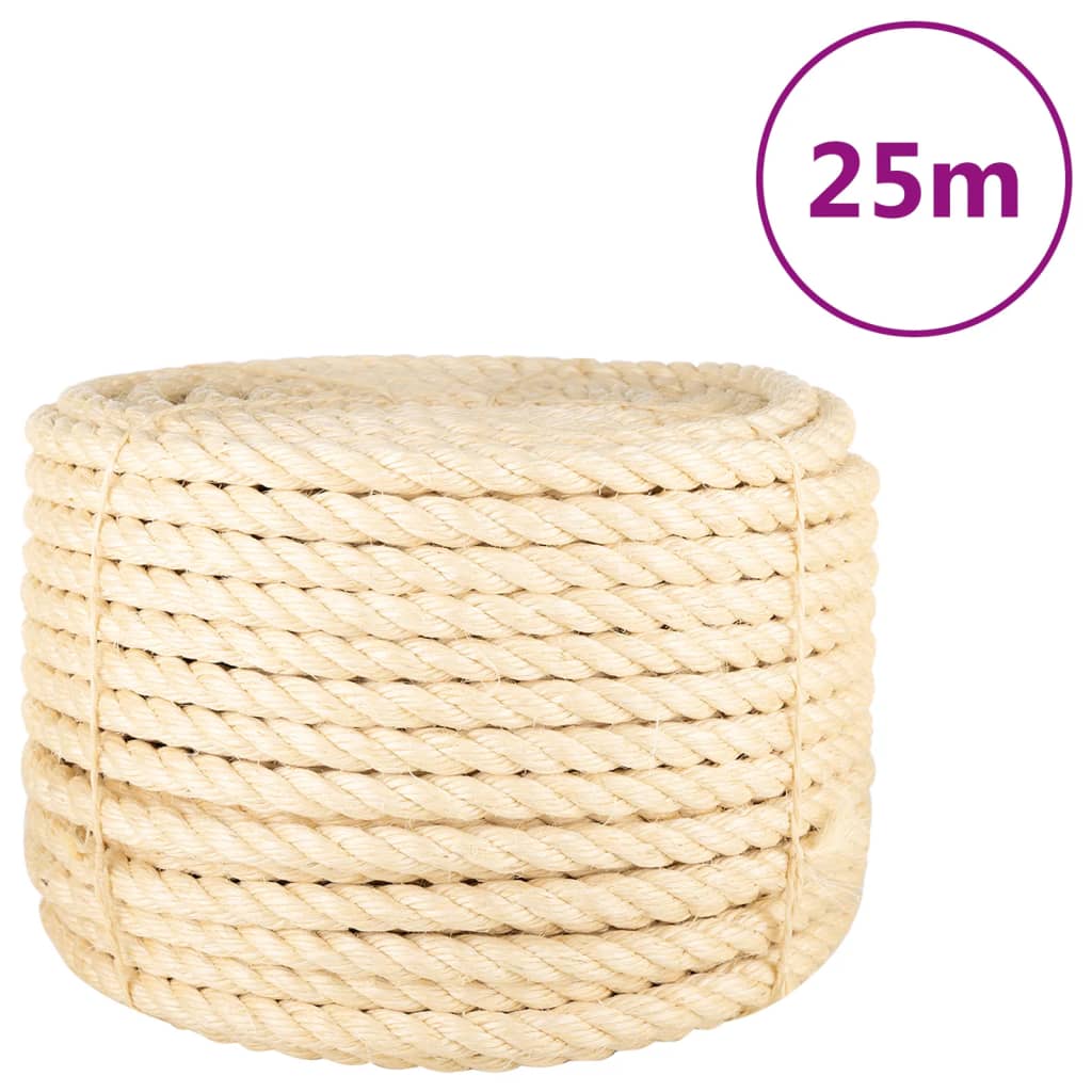 vidaXL Cuerda Cordel de Cáñamo para Artesanía Decoración 100% Sisal Longitud de 25 metros Diámetro 6 mm, 8 mm, 10 mm y mas