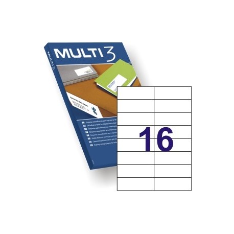 ETIQUETA A4 MULTI 3 4708 105x37 MM pack 100 hojas
