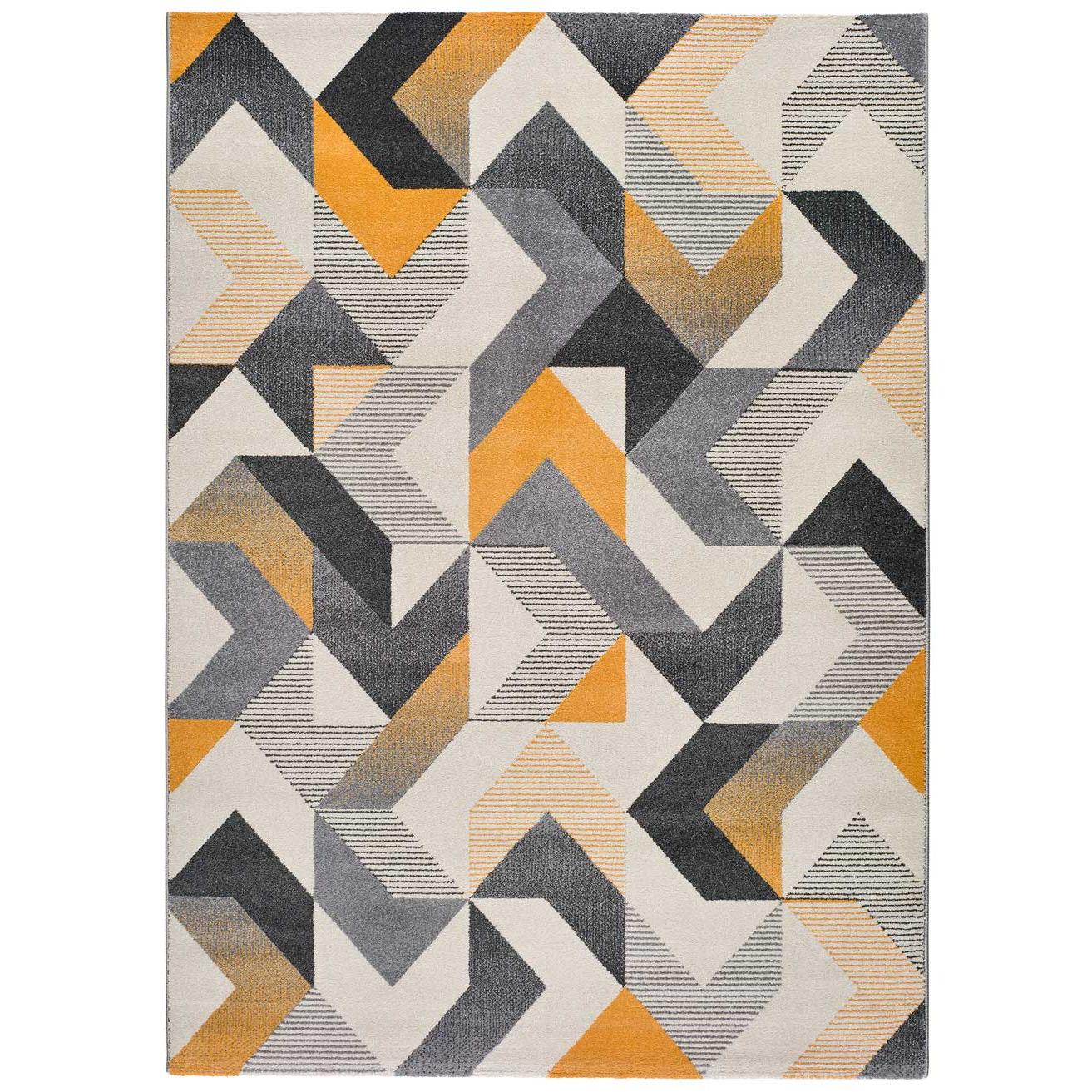 ATTICGO Alfombra de Interior Estilo Geométrico en Gris - Gladys 12184 | 60X120, 80X150, 140X200, 160X230 cm