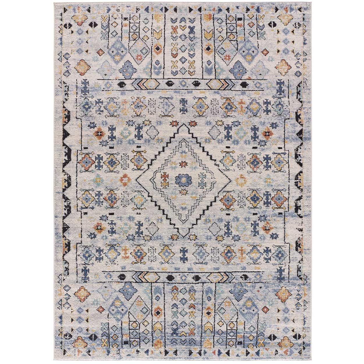 ATTICGO Alfombra de Interior Estilo Mosaico en Multicolor - Mabel 3773 | 80X150, 120X170, 140X200, 160X230 cm