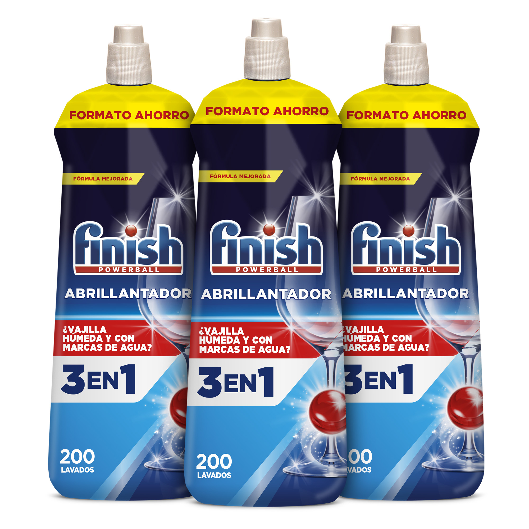 Finish ABRILLANTADOR REGULAR, Vajilla Seca, Resultado Brillante, Previene Marcas de Agua, Elimina Restos de Cal, Infalible, Profesional
