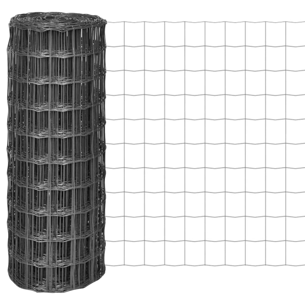 vidaXL Euro Valla de acero gris 10x1 m