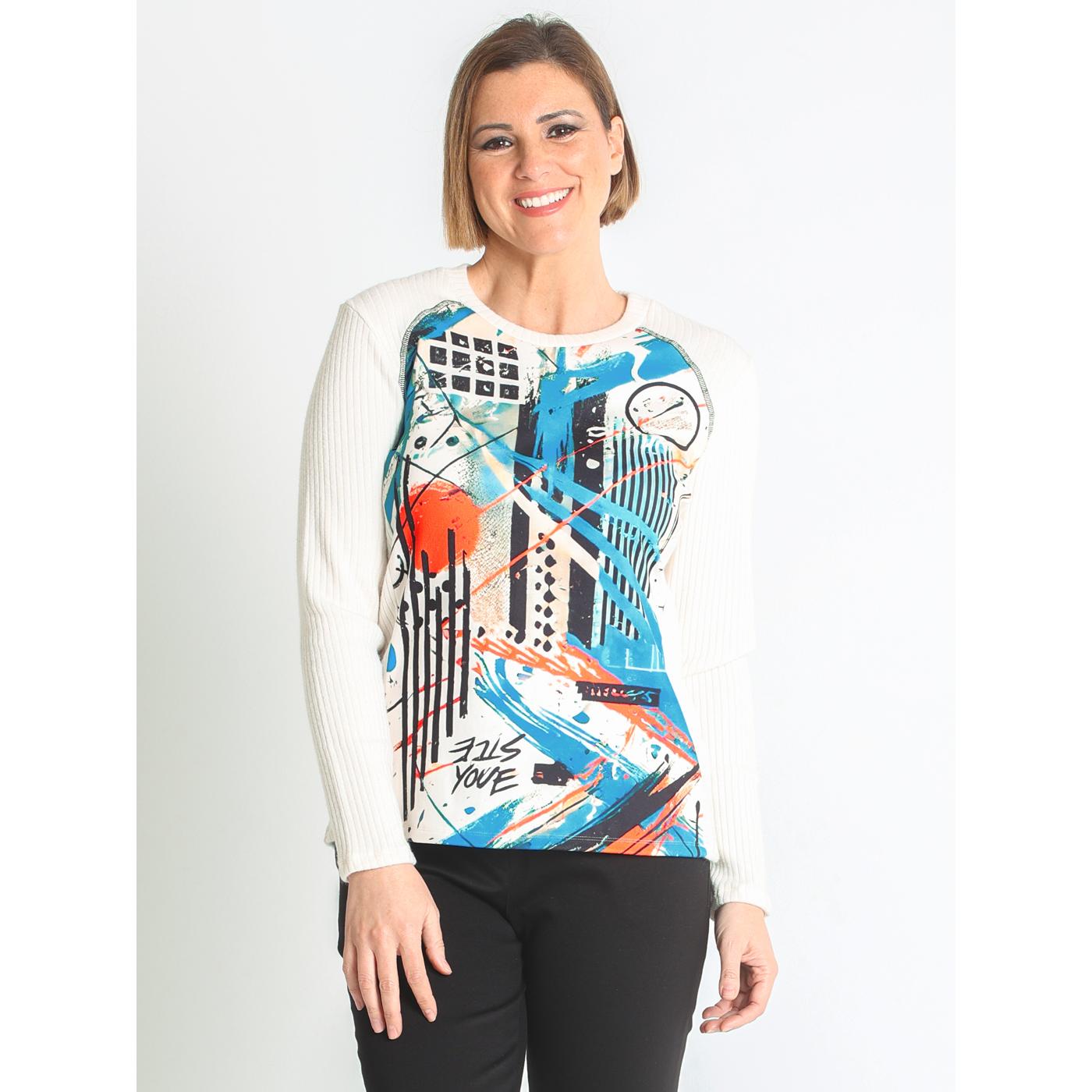 372072L  JERSEY PUNTO ESTAMPADO CON CANALE