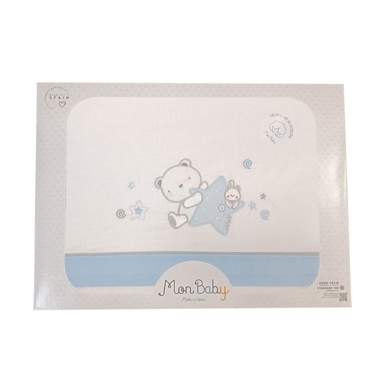 Bimbi Dreams - Juego de sábanas Peluche 100% algodón para cuna 60 x 120 cm, incluye encimera, sábana bajera y funda de almohada