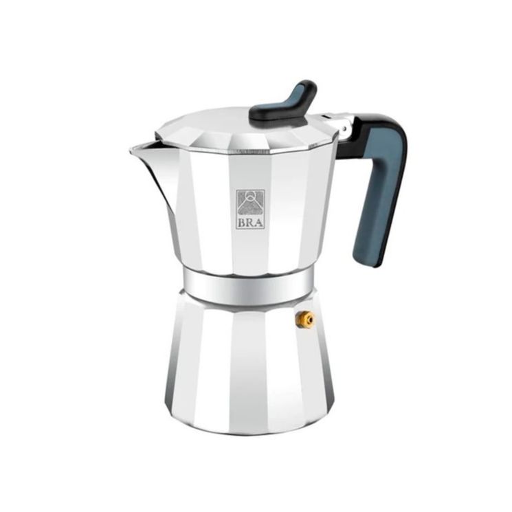 Bra - Cafetera Italiana Deluxe 2, De 1 a 12 Tazas, Café con Sabor y Aroma, Aluminio Alta Calidad, Asa Ergonómica Baquelita