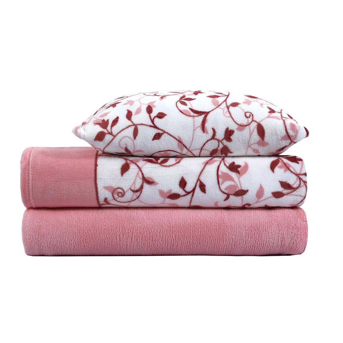ADP HOME-Juego Sábanas Coralina 3 Piezas Invierno, Polar Franela Térmica 240Gr/M² Incluye Bajera Ajustable +30cm, Encimera y Funda Almohada.