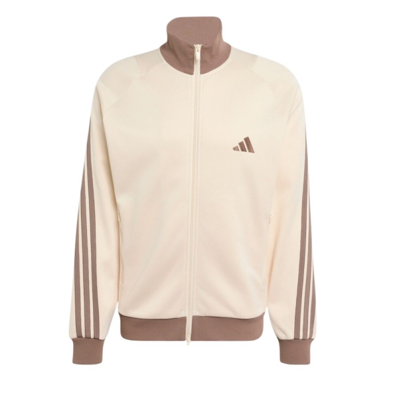 Chaqueta De Chándal Beige Adidas Stadium Regular Fit Pique Tracktop Con Cremallera Para Hombre