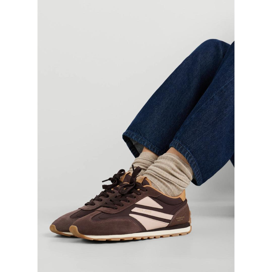 Zapatillas Pepe Jeans Jane de mujer marrones de ante estilo retro running