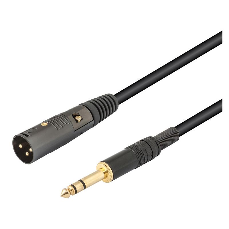 Conexión XLR Macho a Jack Macho 6,3mm Balanceado 5m