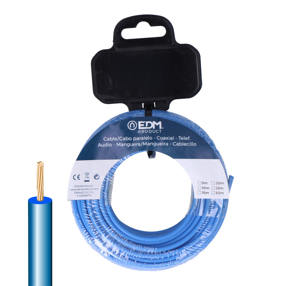 CARRETE CABLECILLO H07Z1-K 6,00 mm² AZUL, 20 m