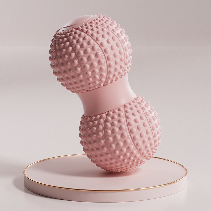 Pelota de liberación miofascial para pies y arco plantar, pelota de cacahuate para relajación muscular, pelota de yoga con textura de erizo para relajación profunda de cuello y hombros