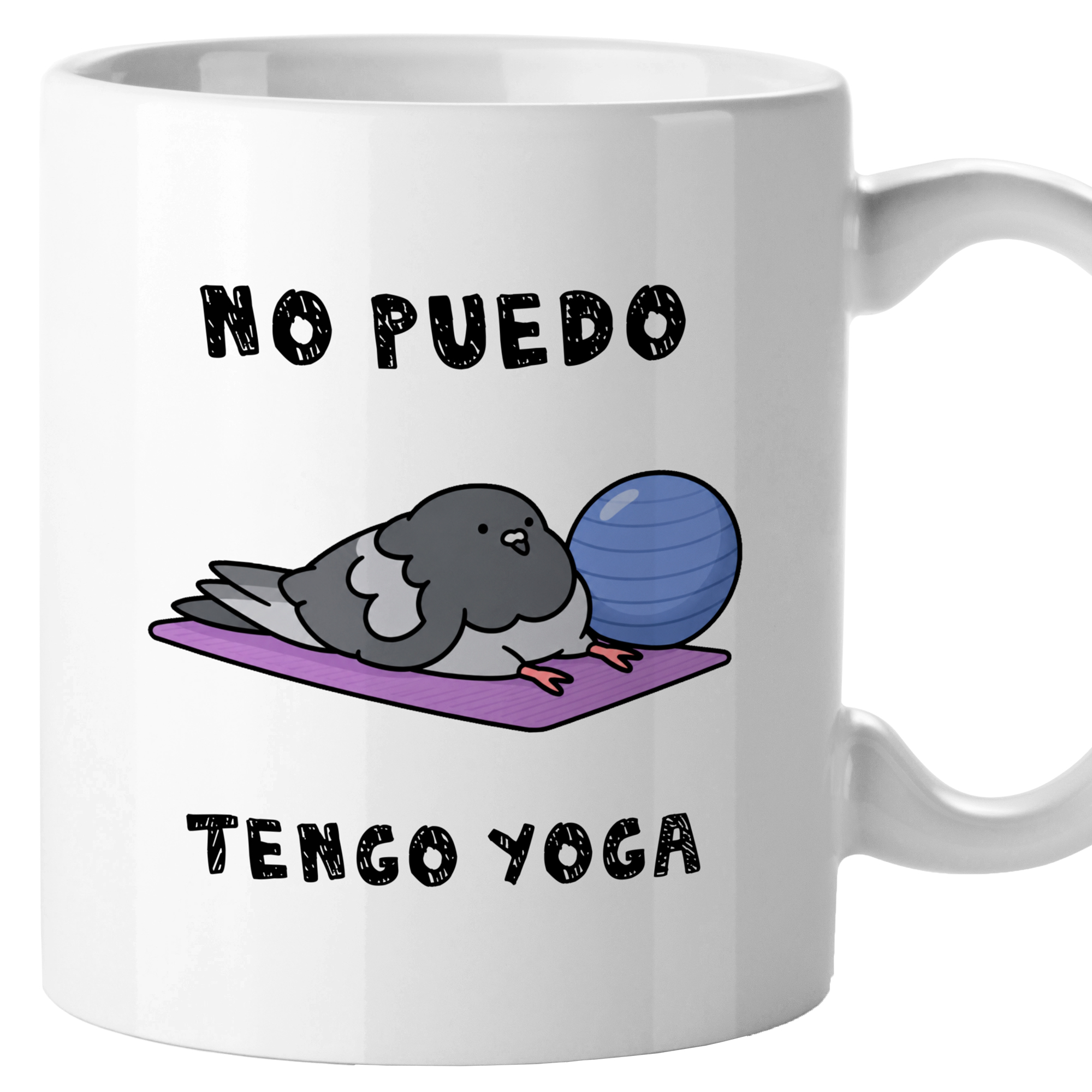 El Kraken - Taza divertida 'No puedo, tengo yoga' de cerámica 330 mL , tazas originales, mensaje gracioso, humor, ideal para amigo invisible, compañeros de trabajo, oficina