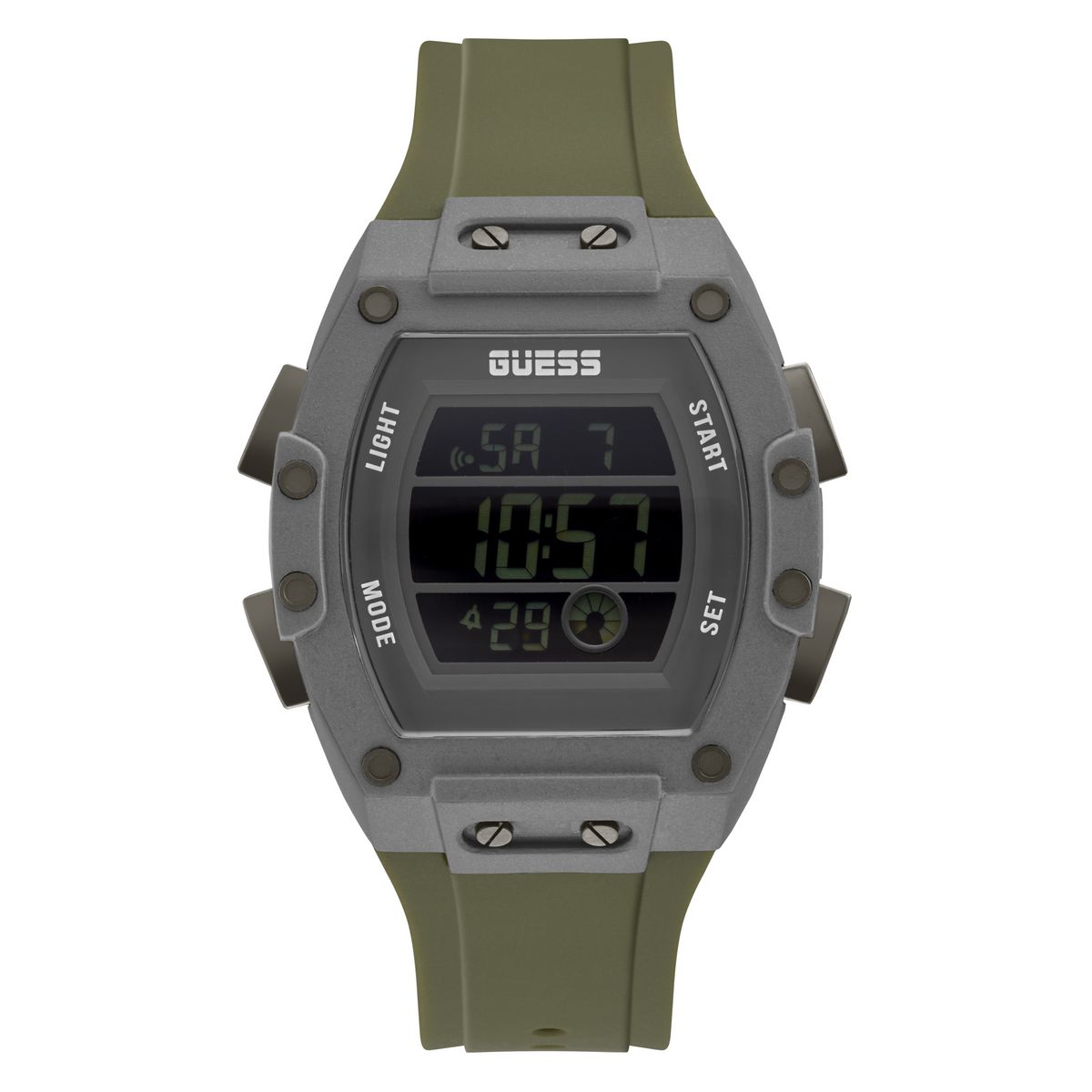 Guess Reloj Hombre Digital Cuarzo con Correa de Silicona GW0340G3