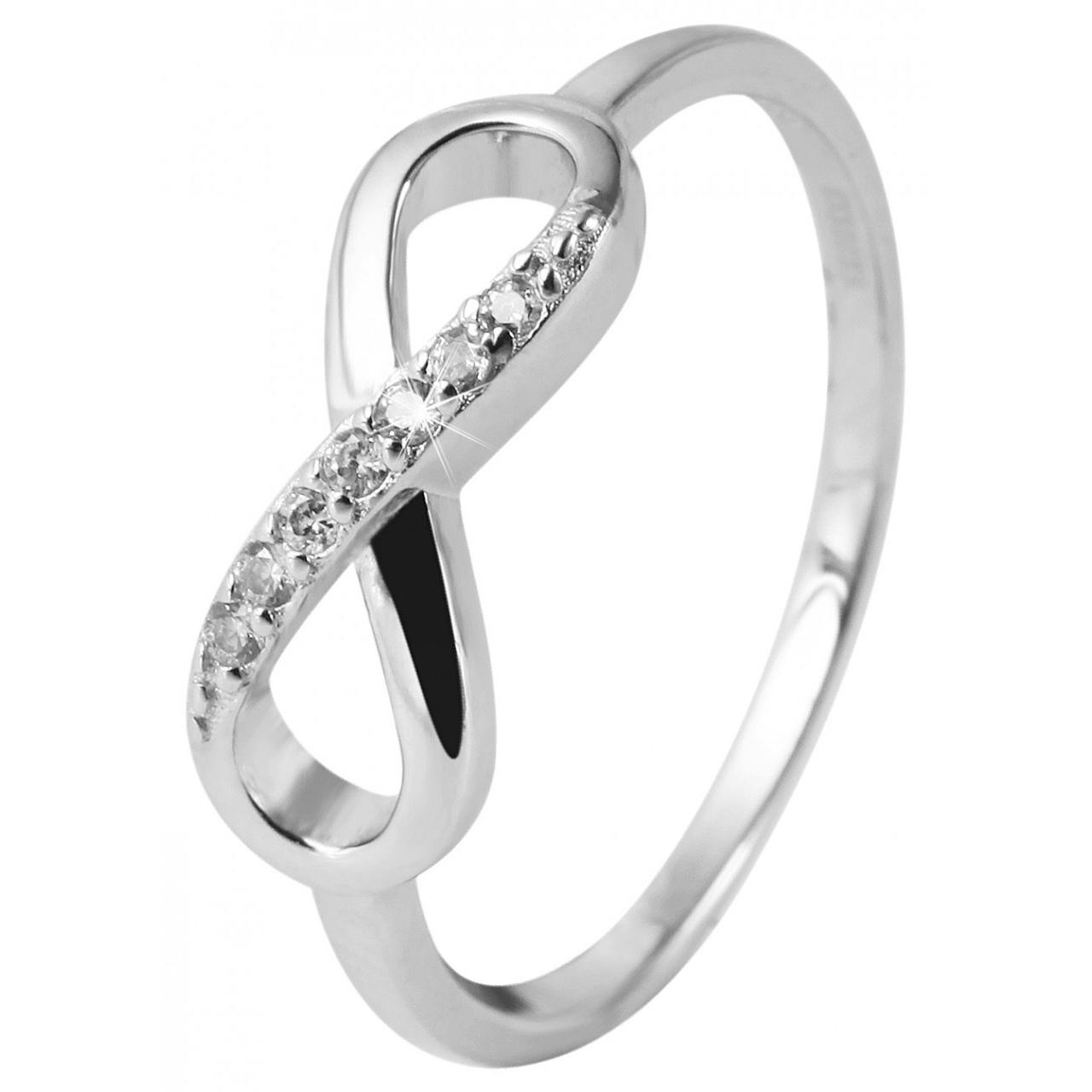 Anillo Infinito em Prata de Lei 925 com Zircónias e Banhado a Ródio - Tam.54