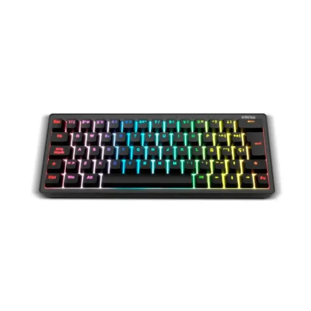 Krom - Teclado mecánico Chrome Creator 60% con interruptores lubricados, retroiluminación RGB personalizable y tecnología hot-swap para gaming, trabajo y estudio
