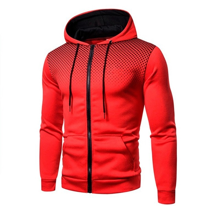 TK Sudadera De Capucha Estampada Con Bolsillos Para Hombre Cierre De Cremallera Estilo Casual Ajustada Para Deportes Al Aire Libre Primavera Otoño