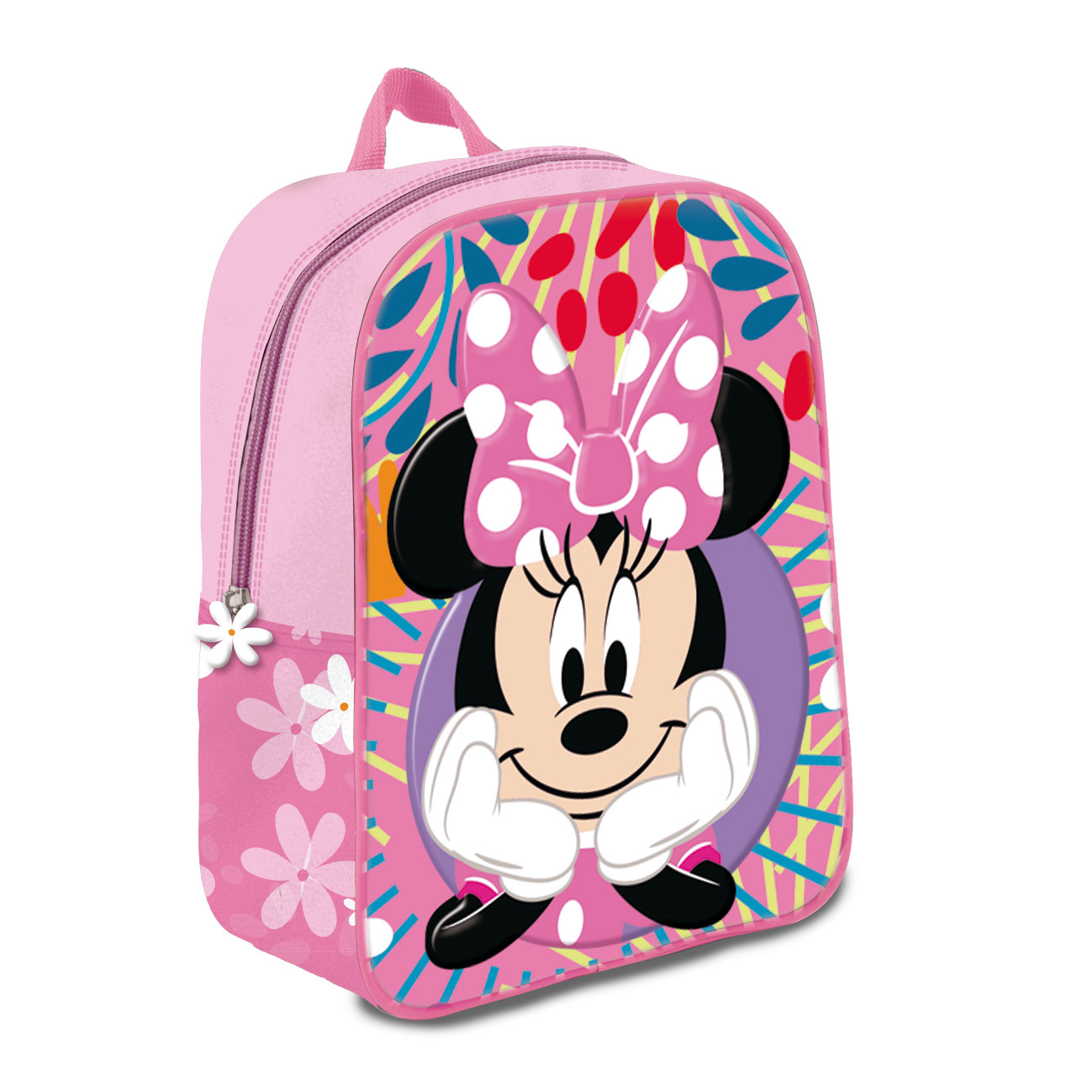 Mochila Mediana 3D Minnie Daisies 31Cm Producto Oficial Especial Regalos Para Todos