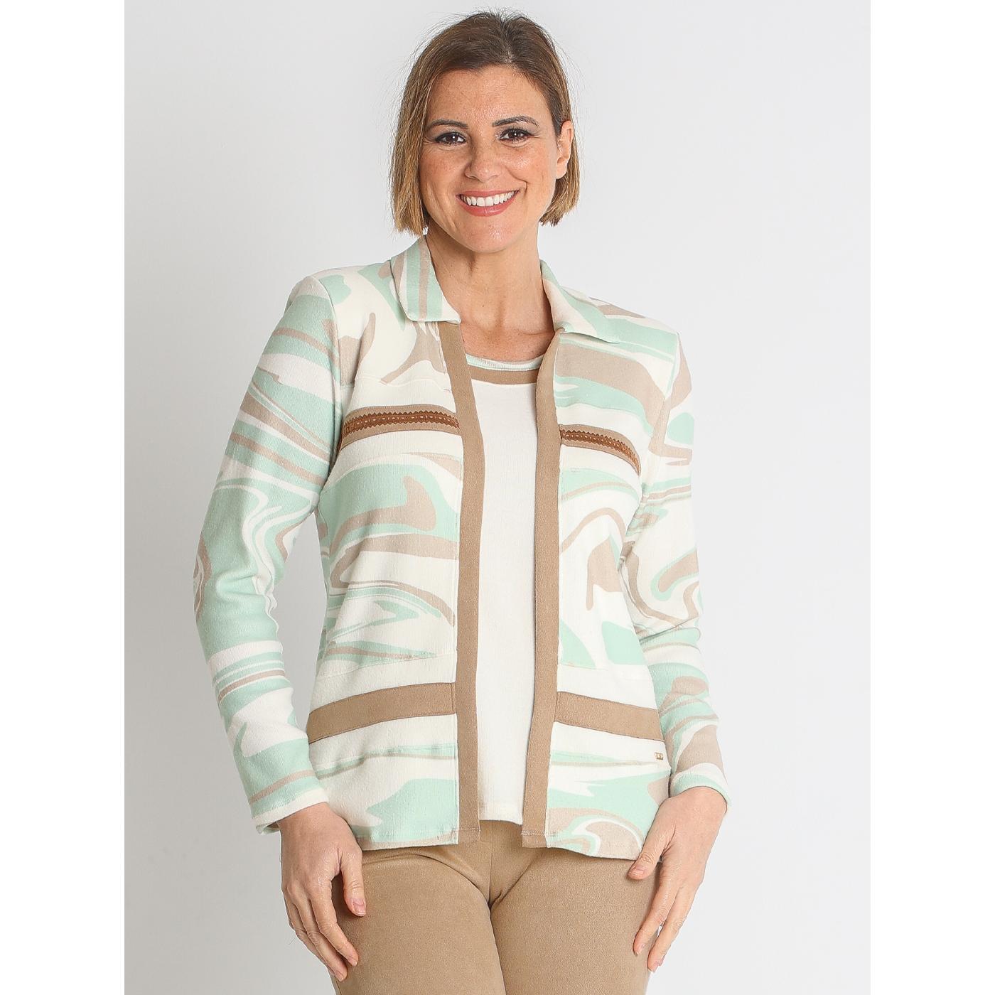 371132N CONJUNTO SIMULADO PUNTO LANOSO ESTAMPADO