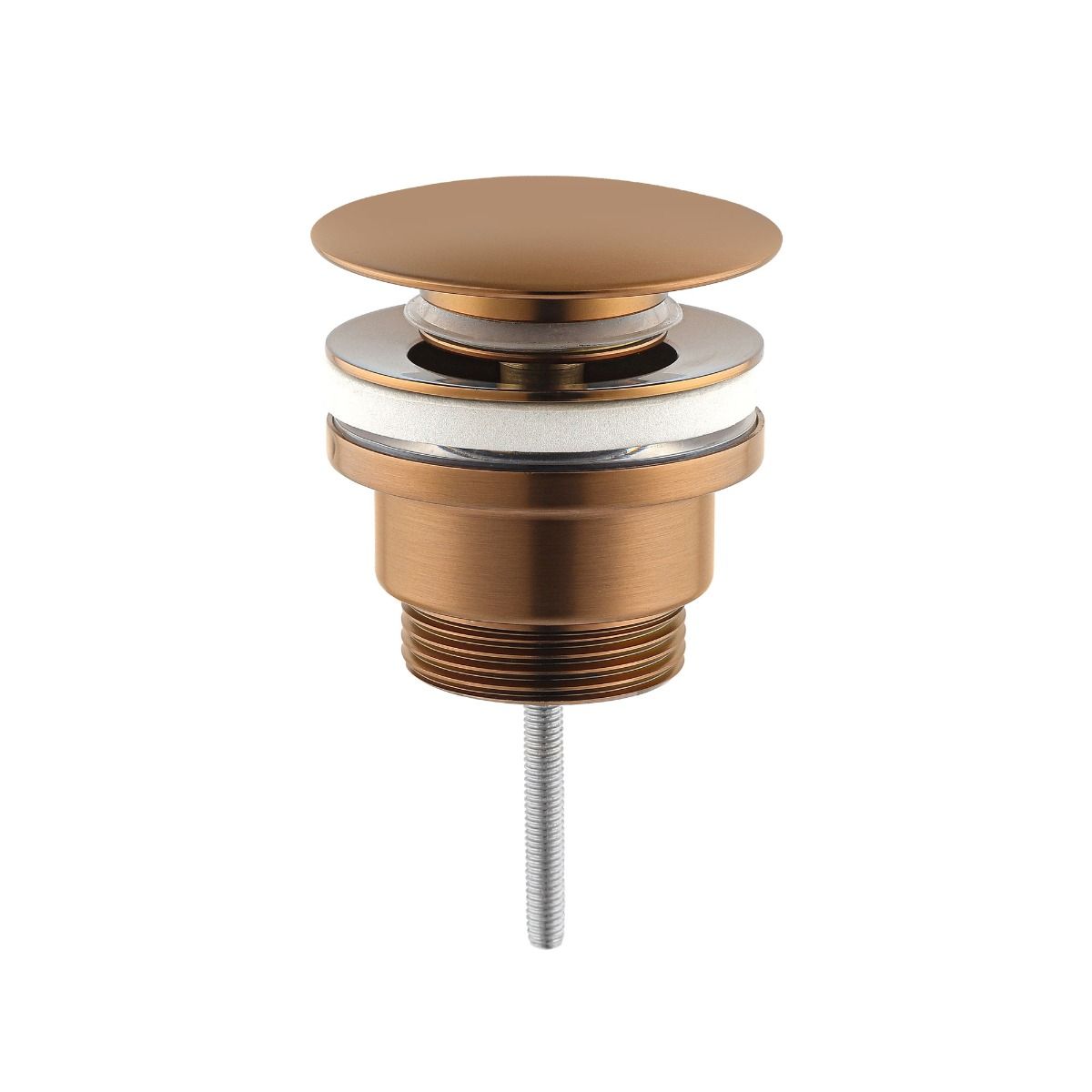 Válvula Click-Clack Artic 1 1/4" x 63mm | Acabado Bronce Envejecido | Fabricada en Latón | Sistema Universal para Lavabos con y sin Rebosadero | Cierre de Pulsador