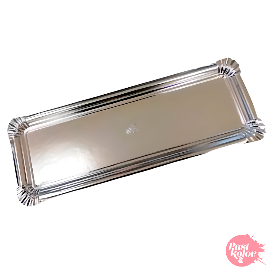 Bandeja Pastkolor Rectangular Plateada - 45 X 13 Cm