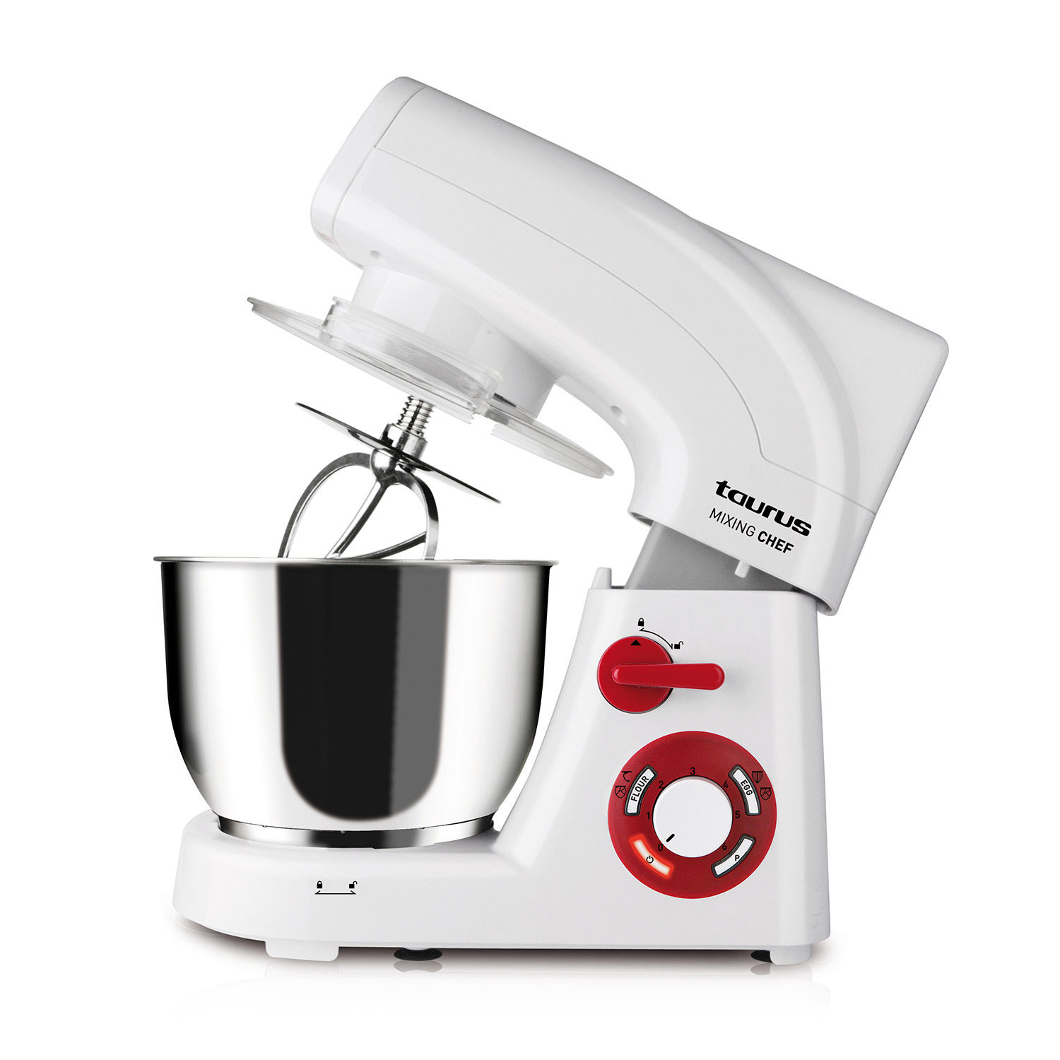 Taurus - Batidora amasadora Mixing Chef. Color Blanco. Material producto Plástico. Potencia 1.200 W. Longitud del cable 95 cm