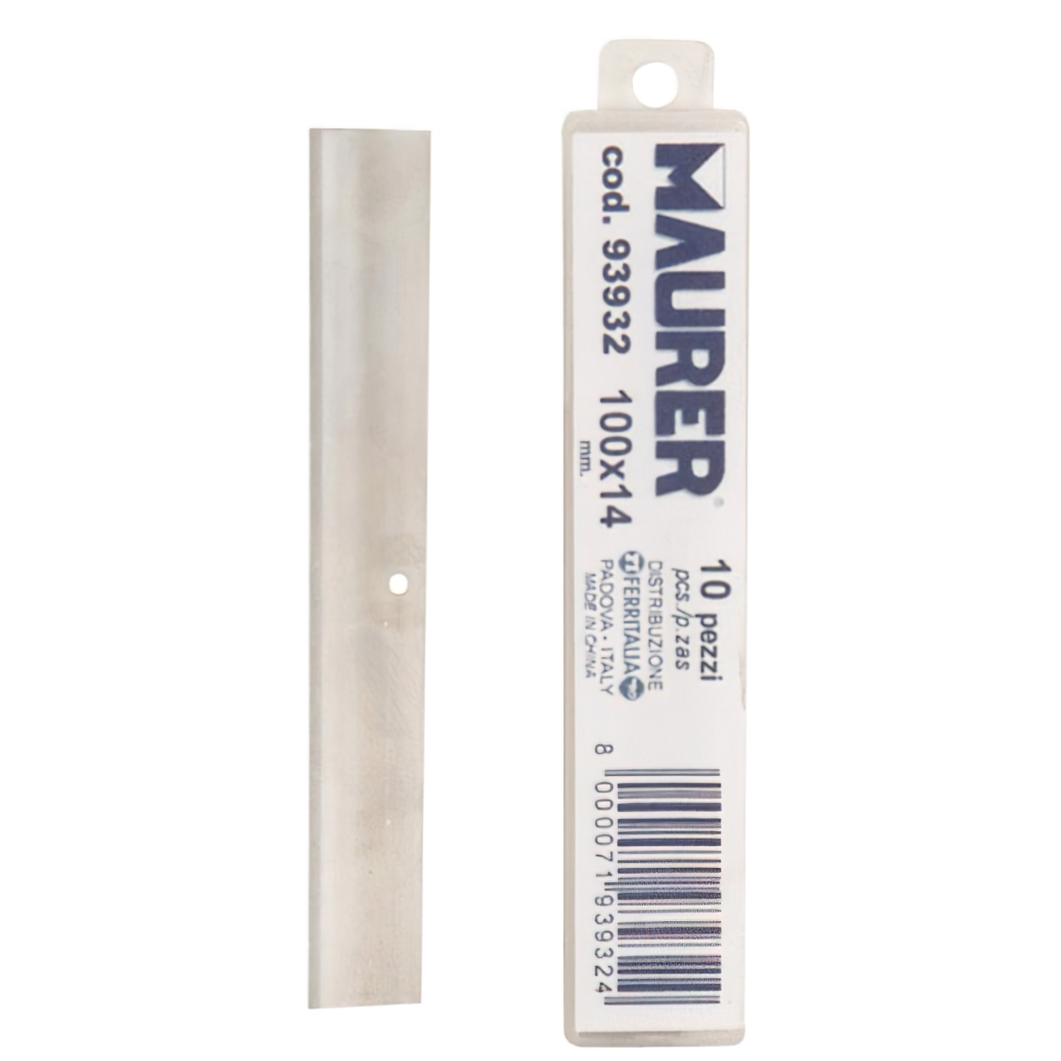 SANCO STORE - MAURER Hoja Reccambio Rascador Mango Metálico Maurer 10cm (10 piezas)