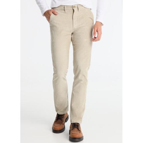 Pantalón Chino Hombre Bendorff Pana Elástica | Pantalón Casual Pana beige 251101