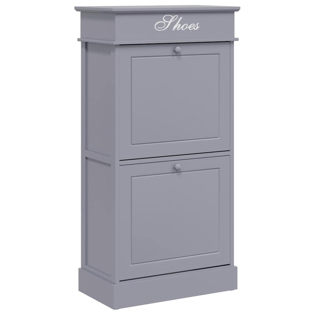 vidaXL Mueble zapatero de madera de Paulownia gris 50x28x98 cm