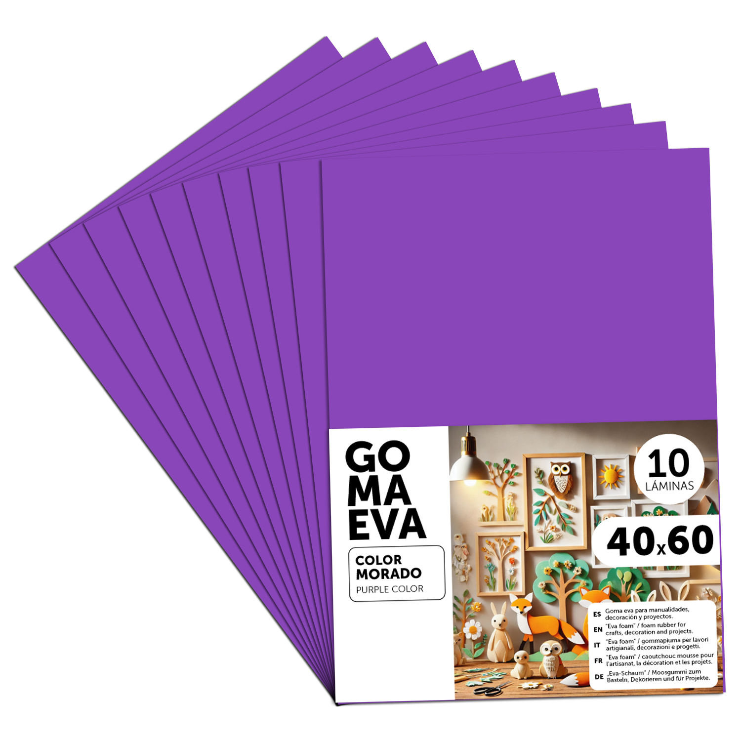 Goma Eva para Manualidades, Goma Espuma de Colores para Proyectos Creativos, Ideales para Artes y Manualidades, uso Escolar, Profesional o Artístico 40x60cm - m-office