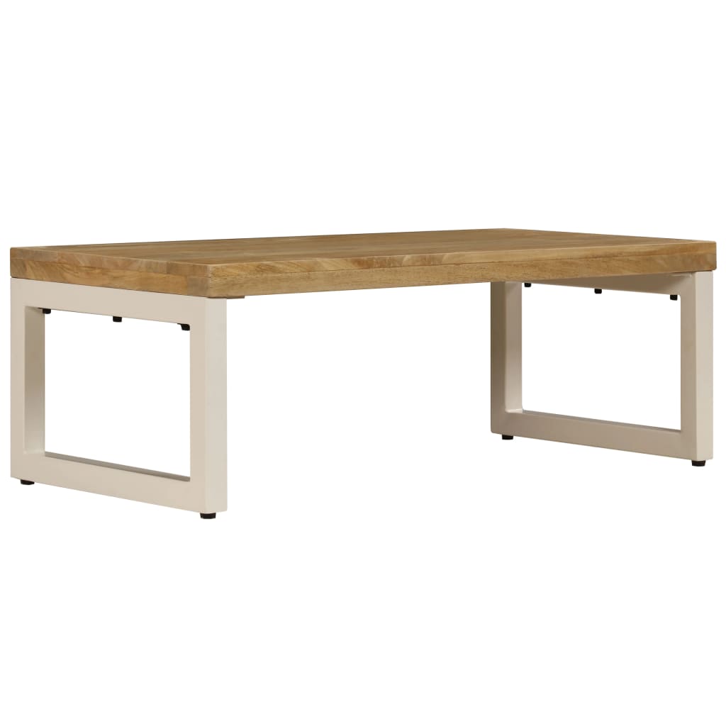 Vidaxl - Mesa de Centro y Acero 100x50x35 Cm - Madera Maciza de Mango (patas Negras)