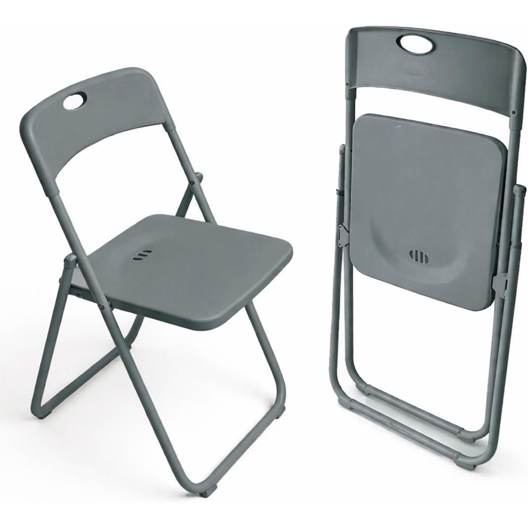 Silla Plegable Metálica Monolith 48 x 47 x 73 cm Plástico Reforzado y Patas de Hierro con Refuerzo de Acero Resistente Varios colores Thayba