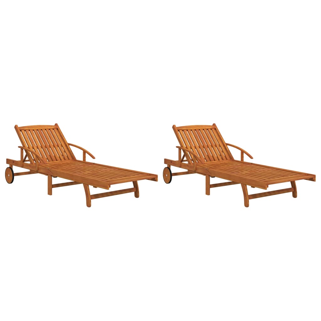 Vidaxl Tumbona de Madera Maciza de Acacia - Ideal para Jardín, Playa, Piscina y Terraza