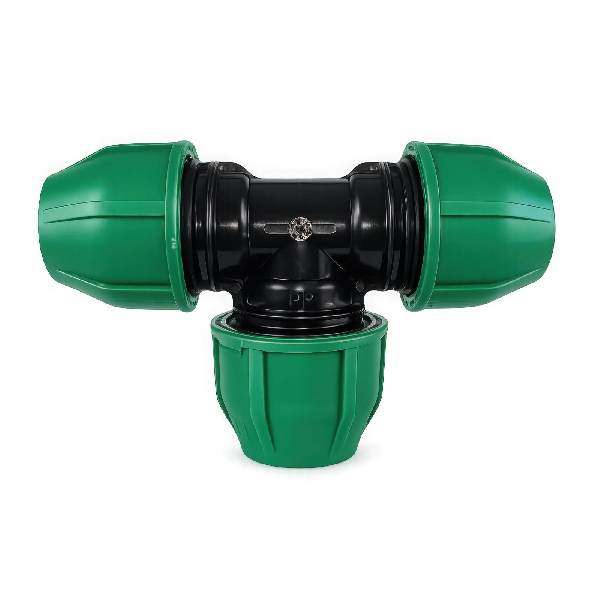 Te Igual PP PN16 32 mm para Tuberia PE de Compresion Racor Tres Vias para Riego Jardin Fontaneria y Conduccion de Agua Conexion Rapida Alta Presion FLUVIA