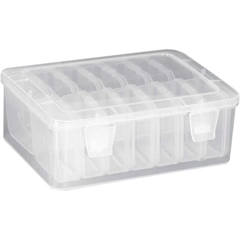 CA 1 juego de cajas de almacenamiento transparentes con tapa para cuentas, contenedores de accesorios y artículos pequeños.