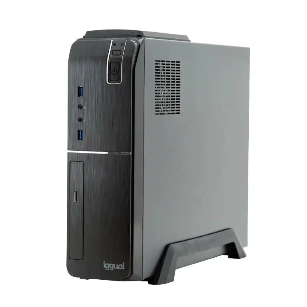 Iggual - Caja micro ATX/ITX slim 500w 80plus USB 3.0 con fuente incluida, diseño compacto para uso diario, estructura acero SECC y panel frontal ABS