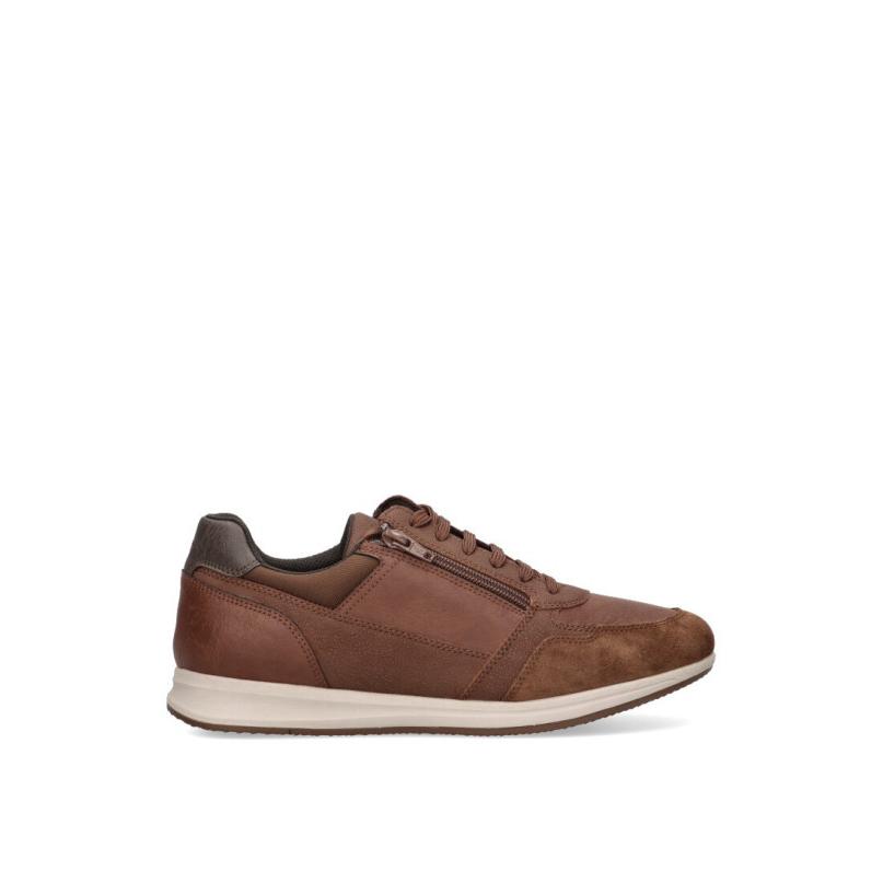 Zapatillas Casual Geox - Hombre - Suela Plana - Modelo U35h5a-0ptek - Color Cuero