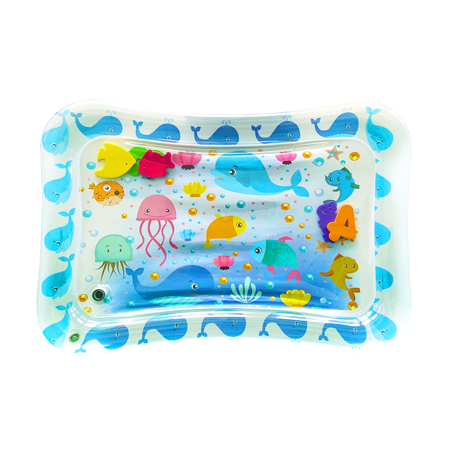 DAM. Colchoneta hinchable infantil diseño vida marina. 70x50cm. 66x46x10 cm.