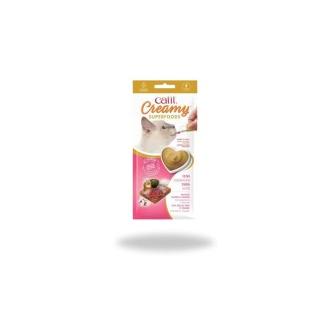 Hagen Tropican Mascotas Catit Creamy con Superalimentos Atún y Cocowakame Pack 4 X 10g - Snack Hidratante para Gatos