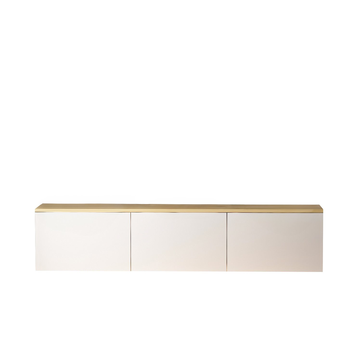 Habitat y Jardin - Mueble de televisión suspendido de madera con iluminación LED <<Neon>> - 160 x 32 x 35 cm - Blanco