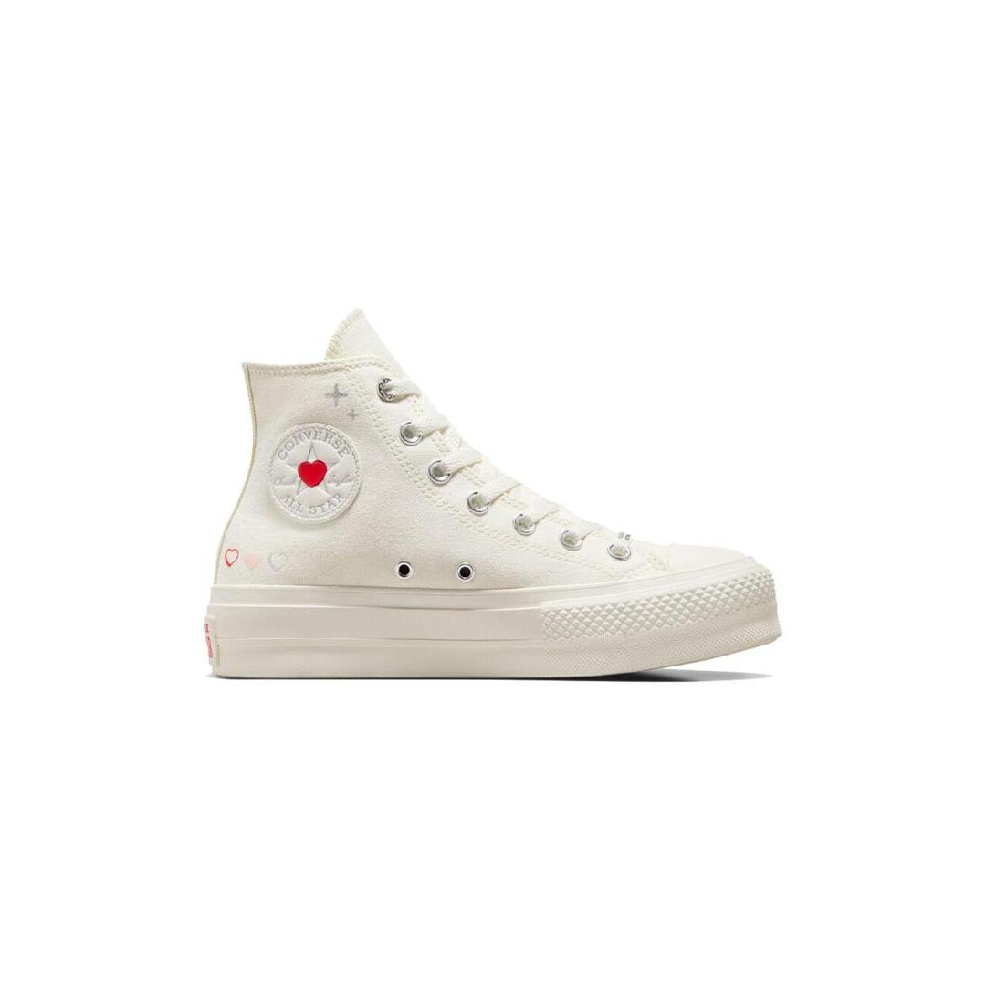 Zapatilla Mujer Converse Lift Hi Corazones Blanco